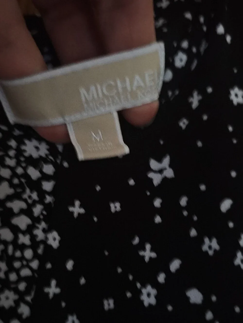 Michael Kors Black and White Sleeveless Printed Shift Dress